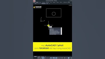 Học AutoCAD 1 phút - Cách chuyển Icon trục tọa độ về gốc màn hình