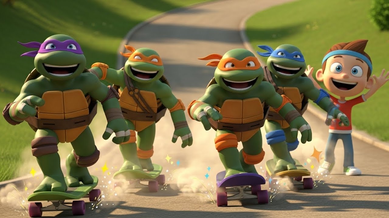 Черепашки-ниндзя катались на виггборде | Детские песни и стишки