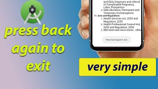 how to implement press back again to exit | double tap to exit