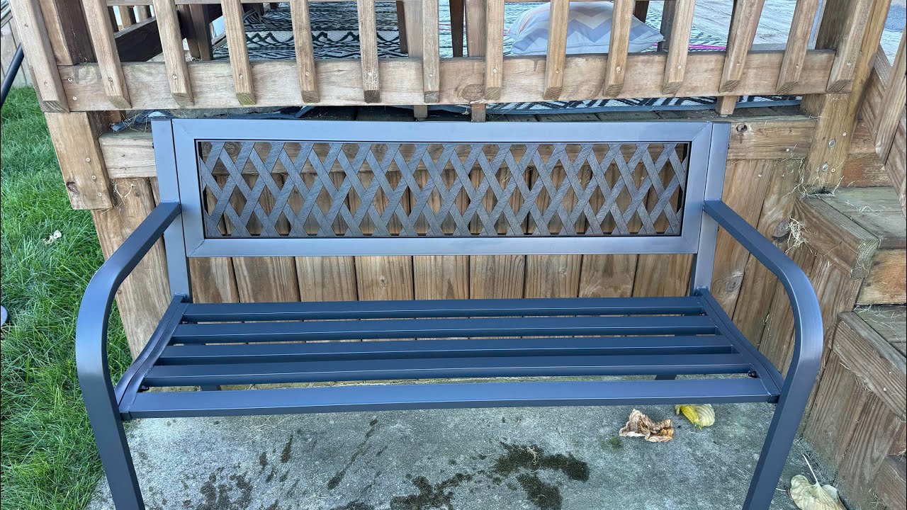 Outdoor metal bench 