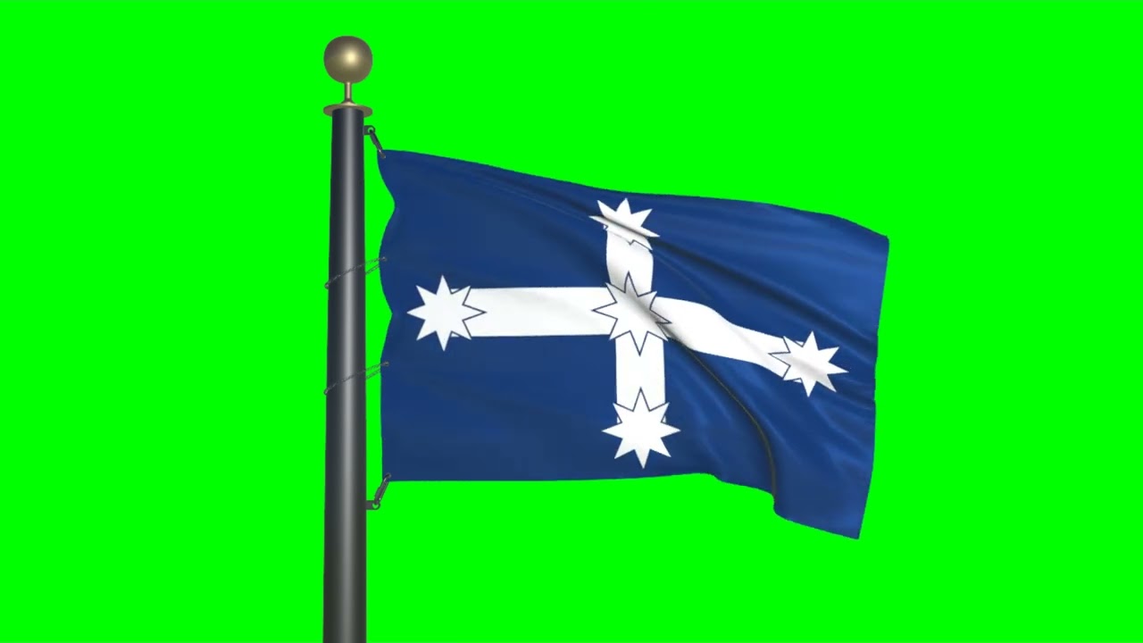 Eureka Flag waving in the wind (green screen)