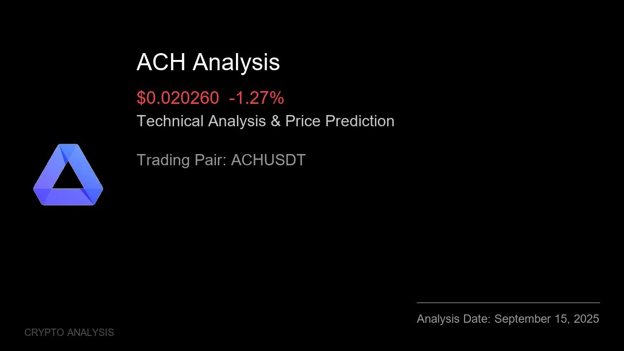 ACH (ACHUSDT) Technical Analysis - Price Prediction & Buy or Sell September 15, 2025