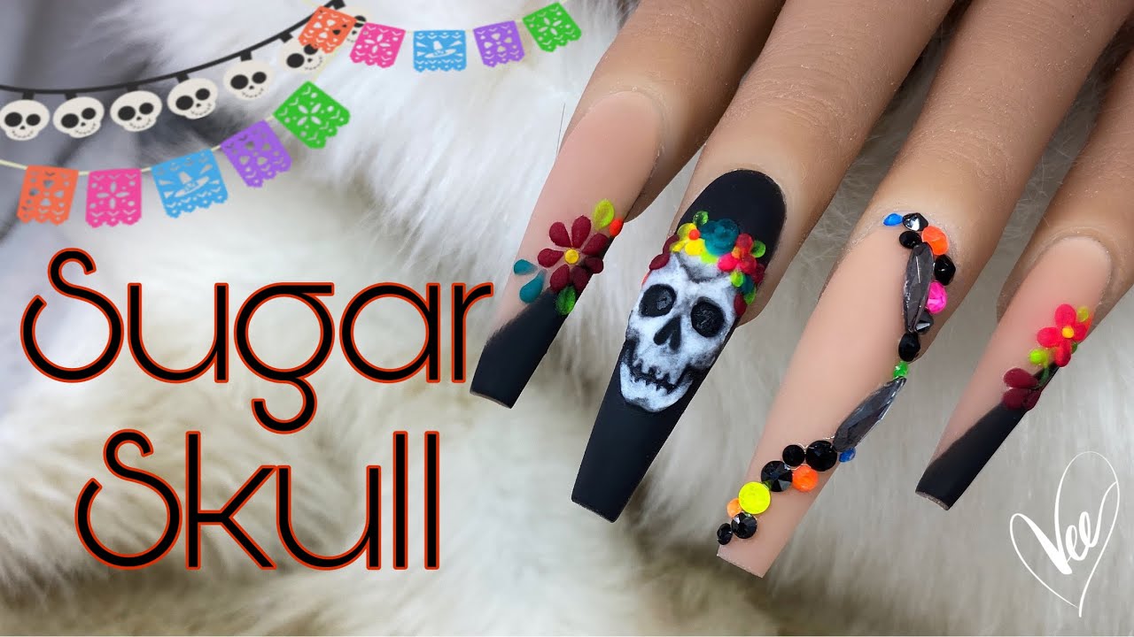 1. "Candy Skull Nail Art Tutorial" - wide 7