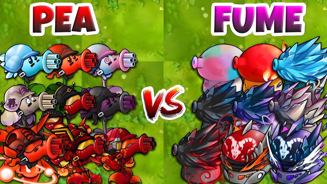 PVZ Fusion 3.3 Challenge - All PEA vs FUME SHROOM vs Obsidian Gargantuar - Who Will Win?