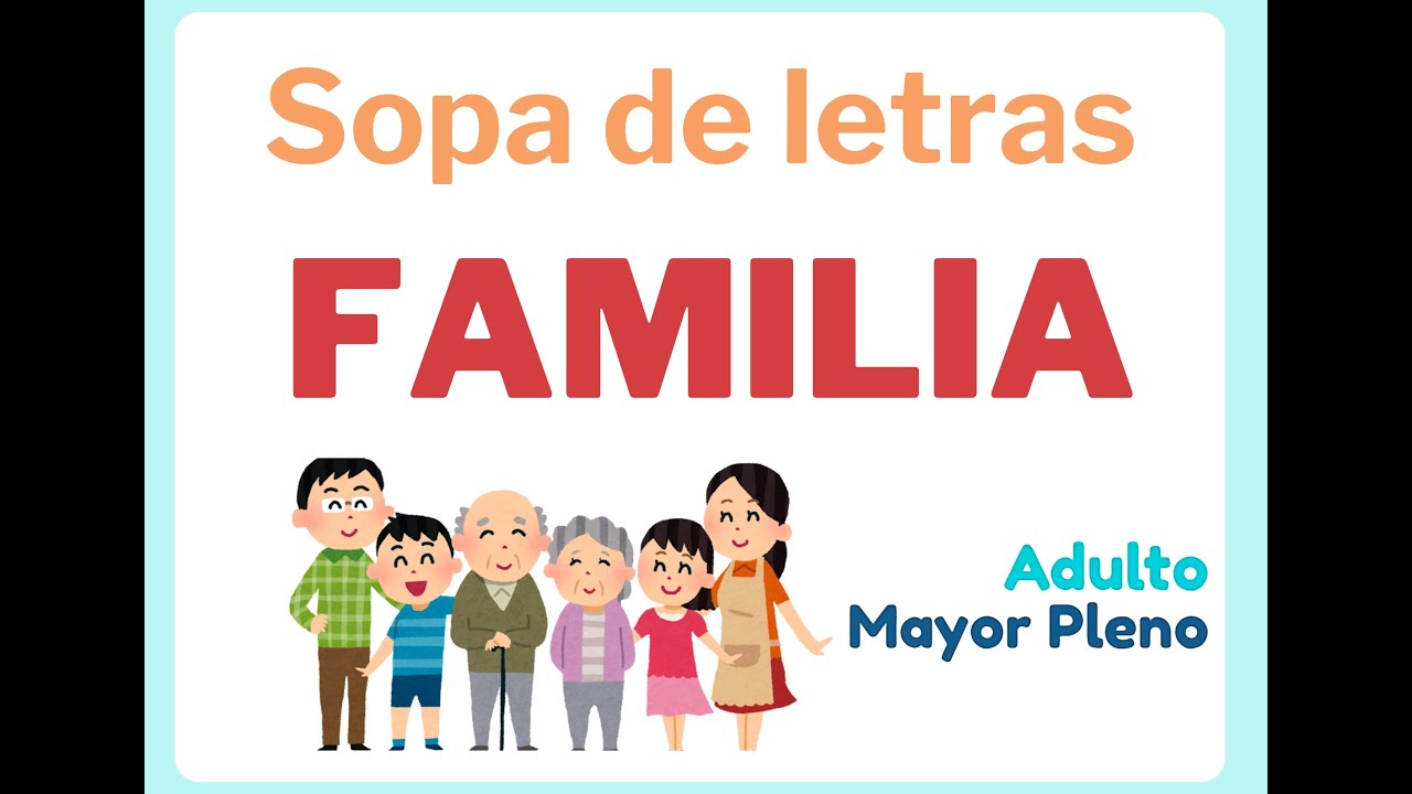 Solución a la Sopa de letras de la Familia. - YouTube