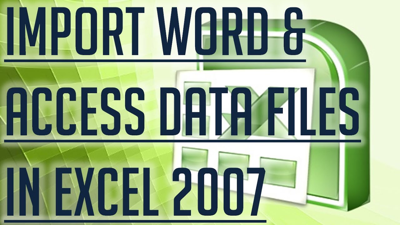 Free Excel Tutorial IMPORT WORD AND ACCESS DATA IN EXCEL ...