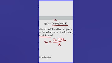 Minimum value of a quadratic function | SAT and ACT prep | Math