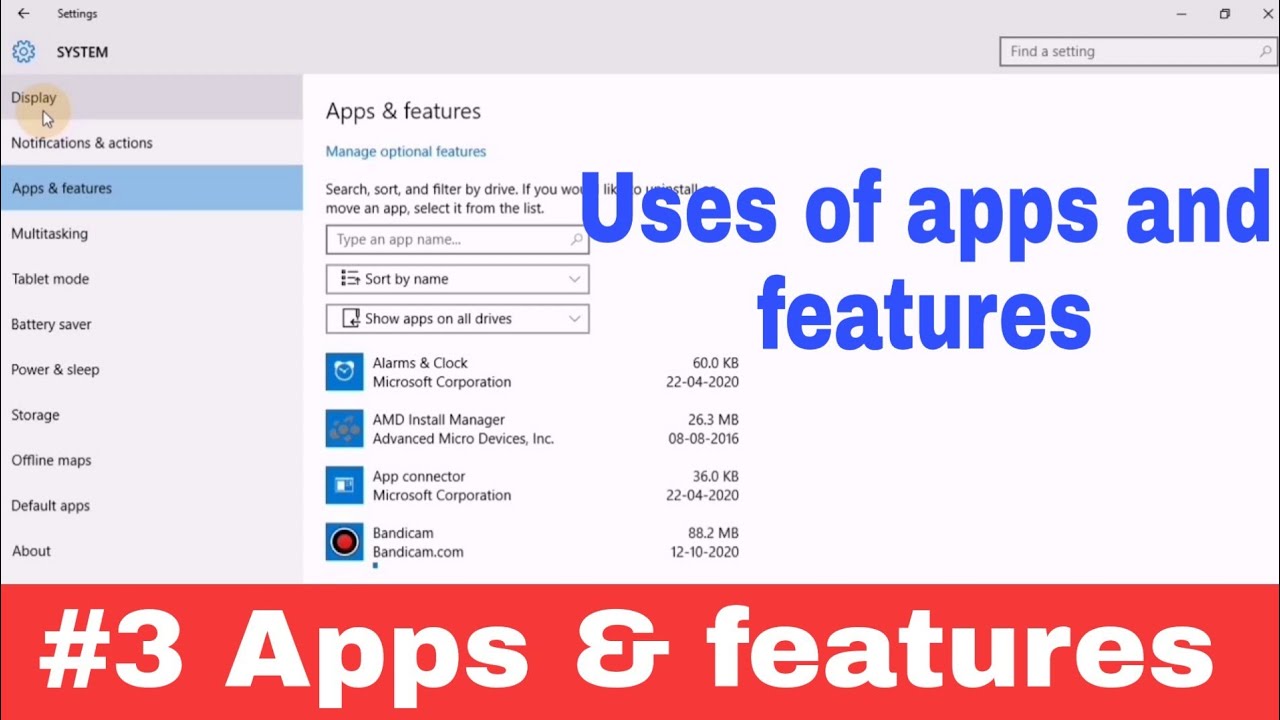 #3 Apps & features in windows 10 computer/Laptop/PC can not uninstall and taking up storage