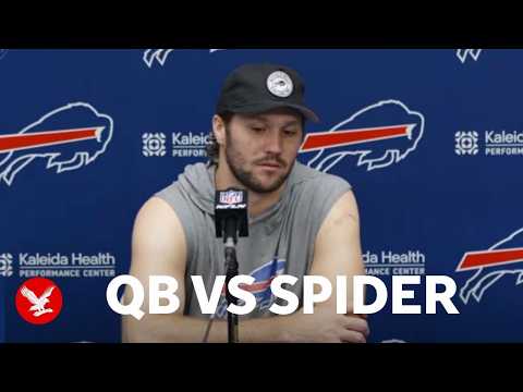 Buffalo Bills QB Josh Allen gets freaked by spider at press conference
