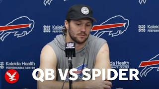 Buffalo Bills QB Josh Allen gets freaked by spider at press conference