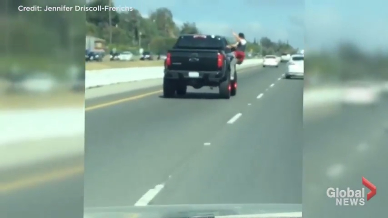 Dancing Man Clinging to Side of Moving Truck Wanted by California ...