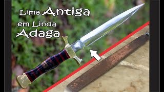 ADAGA &quot;forjada de lima antiga&quot; ancient tool in beautiful dagger - forging