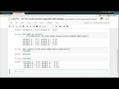 05 The Lemke Howson algorithm with Nashpy - Legacy (Oder version of Nashpy)