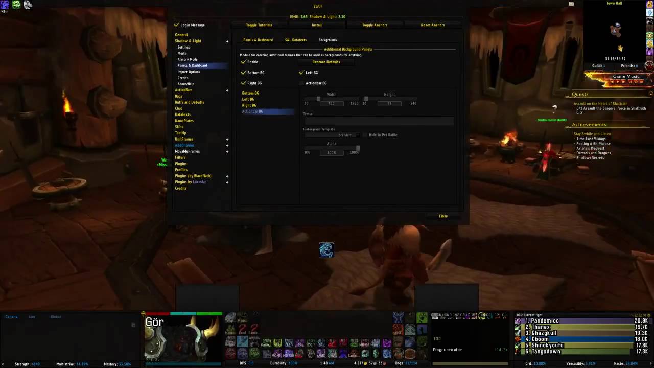 Elvui Click through Custom Panels