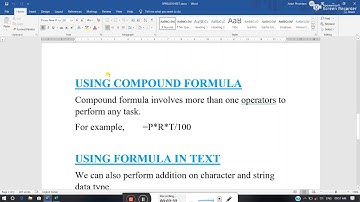 Class 8 Chapter - 2 spreadsheet formulas and function