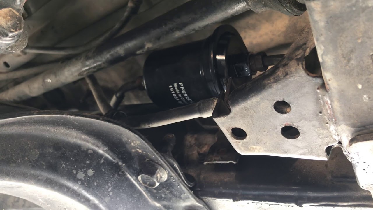 89 Toyota fuel filter change YouTube