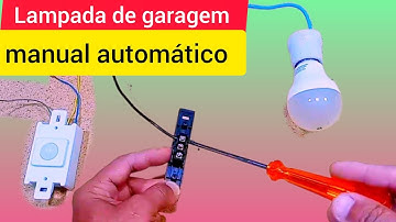 Como ligar lampada de garagem manual automático usando sensor de presença mais interruptor paralelo