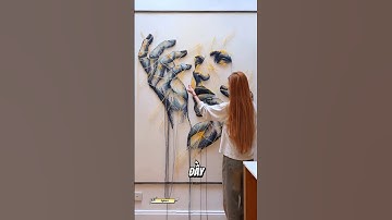 She Paints with THREAD & NAILS, Not Paint! 😲 | Mind-Blowing String Art  #artist #drawing #shorts