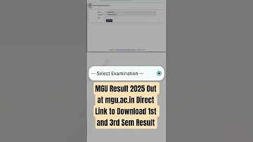 MGU Result 2025 Out At Mgu Ac In Direct Link To Download 1st And 3rd Sem Result Mguniversity Mgu 