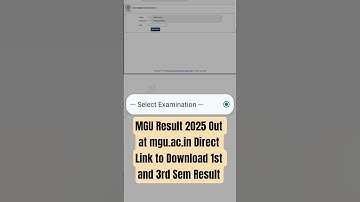 MGU Result 2025 Out at mgu.ac.in Direct Link to Download 1st and 3rd Sem Result#mguniversity #mgu