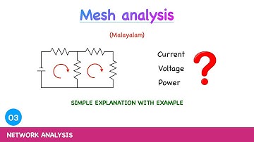 Mesh Analysis. Simple and detailed explanation in malayalam. Through the circuits