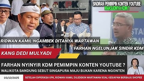 TAK TAHU MALU, FARHAN SINDIR KDM⁉️WALIKOTA BANDUNG BAHAS SINGAPURA & SENTIL PEMIMPIN KONTEN YOUTUBE.