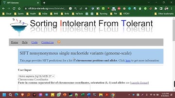 SIFT Database: Starting with Chromosome Coordinates to Find Intolerant Missense SNPs