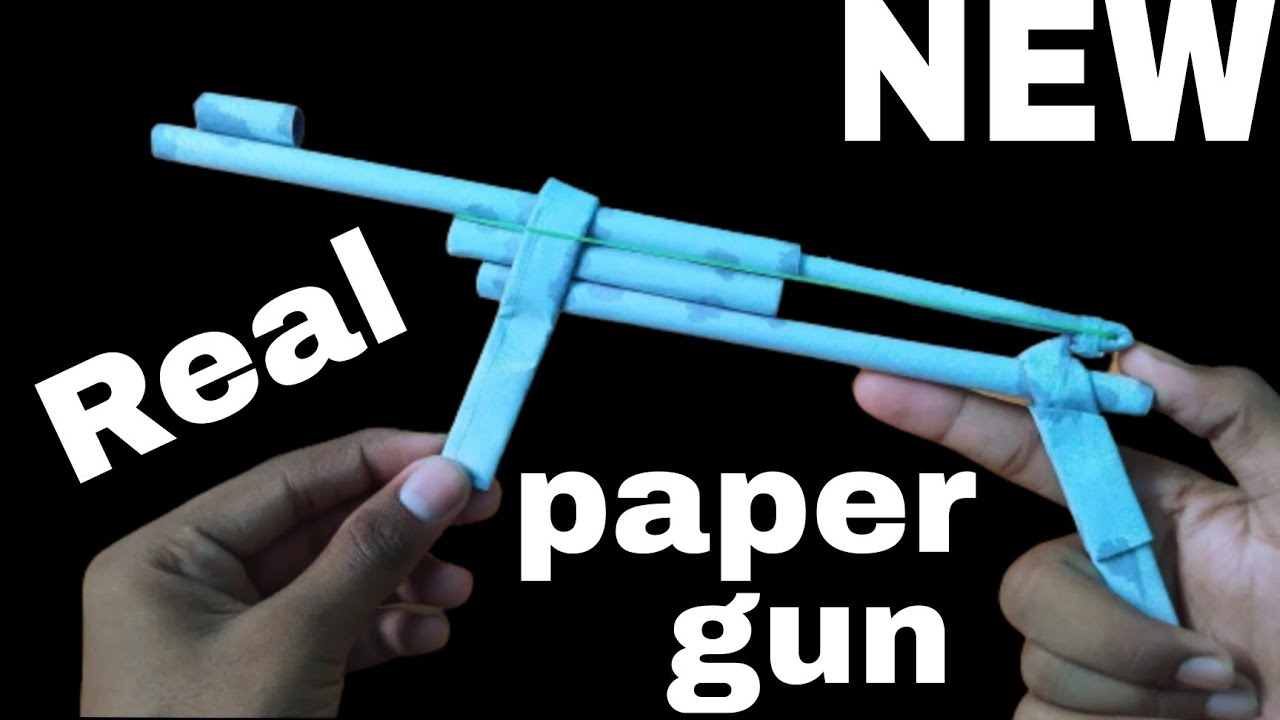 How to make paper gun that shoots paper gun make real paper gun origami paper gun YouTube