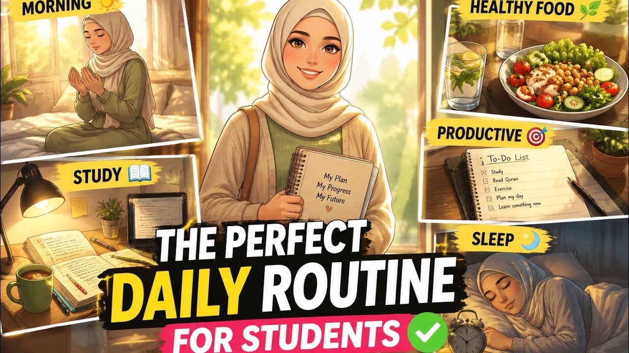 The PERFECT Daily Routine for Muslim Students 🌸 | Study + Deen ...