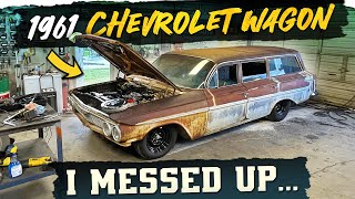 Why is it running BAD? 1961 Chevrolet Parkwood. NEW EXHAUST.