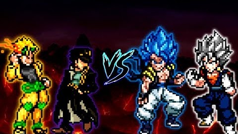 Dio K1 V3 & Jotaro K1 V3 (Combo) VS Gogeta V3.5 (all form) & Vegito V2 (all form) in JumpForce Mugen