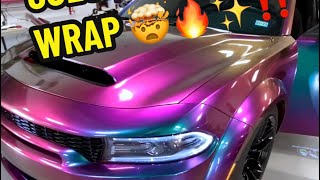 Installing a Color Shifting Wrap ! 🔥Wide Body Charger Wrap 💪