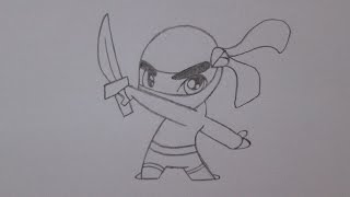 COMO DESENHAR NINJA, PASSO A PASSO, DESENHO FÁCIL/HOW TO DRAW NINJA, STEP  BY STEP, EASY DRAWING 