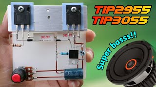 DIY Powerful Bass Amplifier using TIP2955 & TIP3055 Transistors