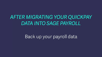 Quickpay to Sage Payroll post-migration task 7