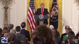 President Donald Trump's first solo press conference