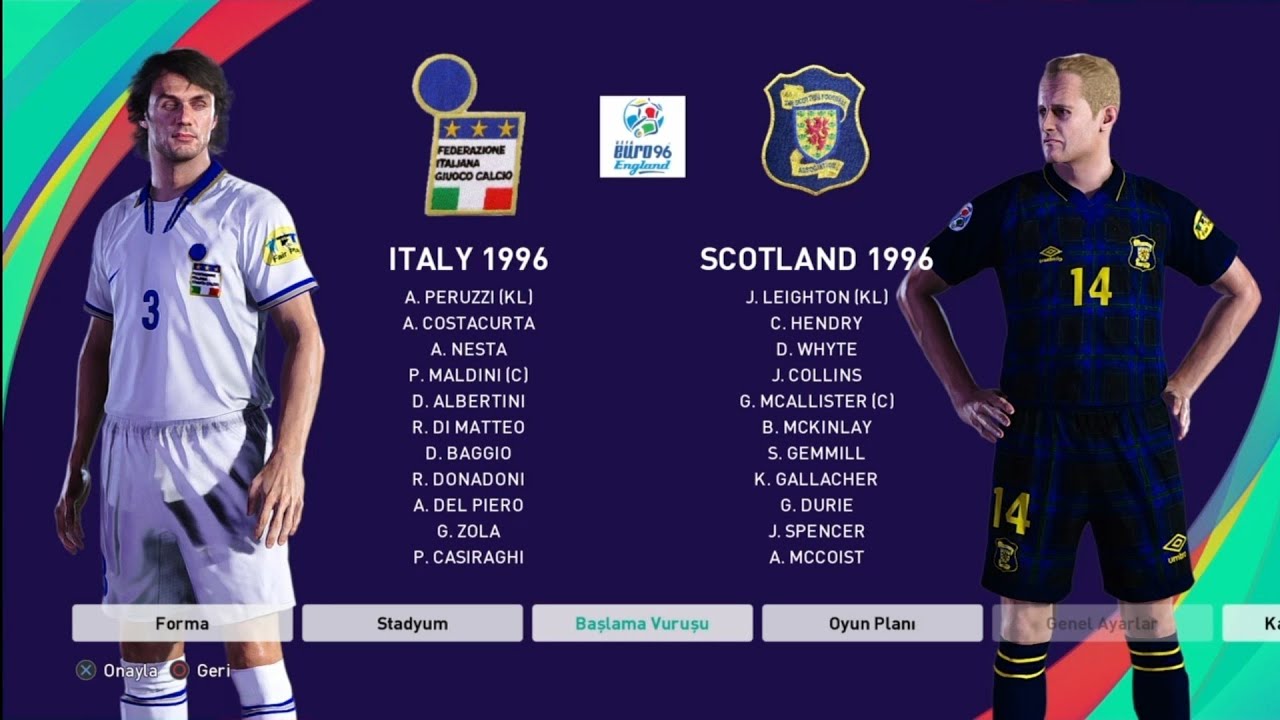 Euro 96 B Grubu 3.maç İtaly Scotland 