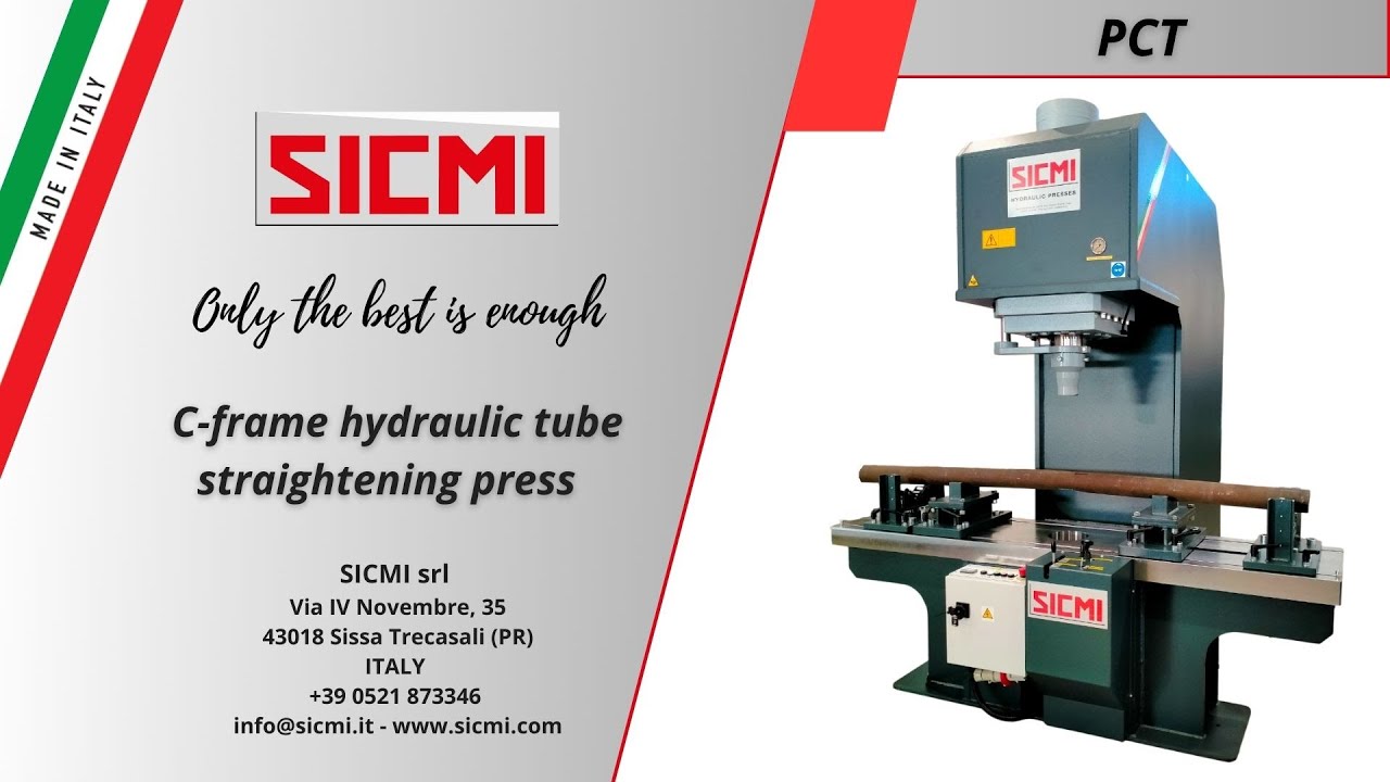 C-frame hydraulic press for straightening metal pipes and profiles ...