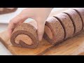 共立ての簡単チョコレートロールケーキ｜Chocolate Roll Cake