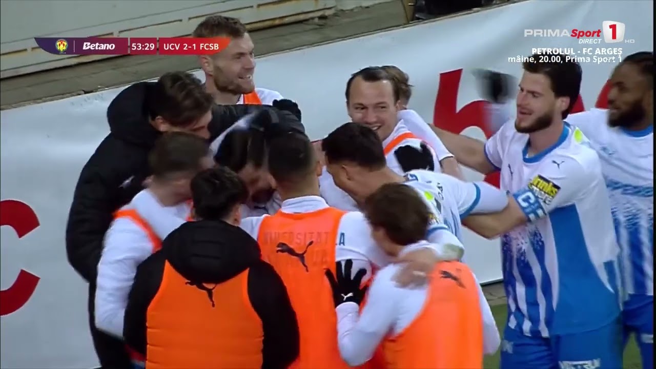 REZUMAT: Universitatea Craiova - FCSB 2-2. FCSB, eliminată din Cupă. Oltenii câştigă grupa