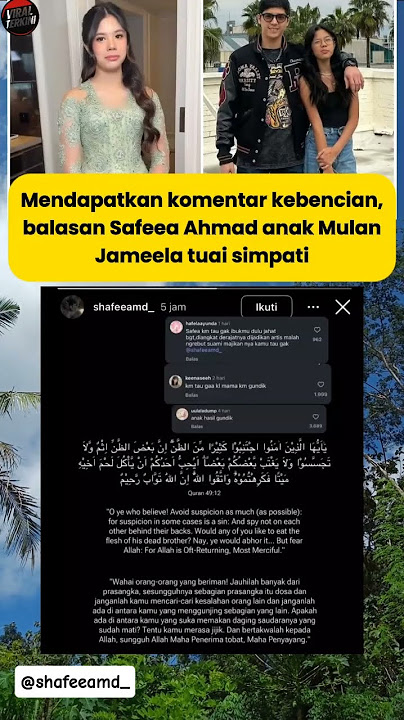 Balasan Safeea Ketika dihujat Netizen #safeea #ahmaddhani #alghazali #mulanjameela