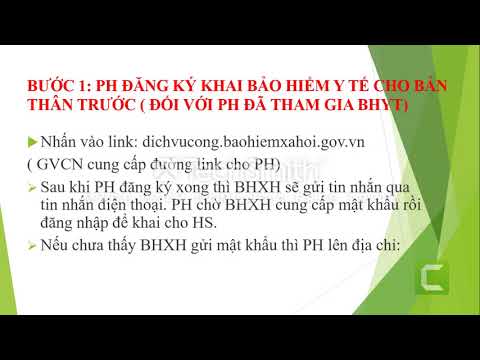 Hướng dẫn Phụ huynh đăng ký khai Bảo hiểm xã hội cho học sinh.