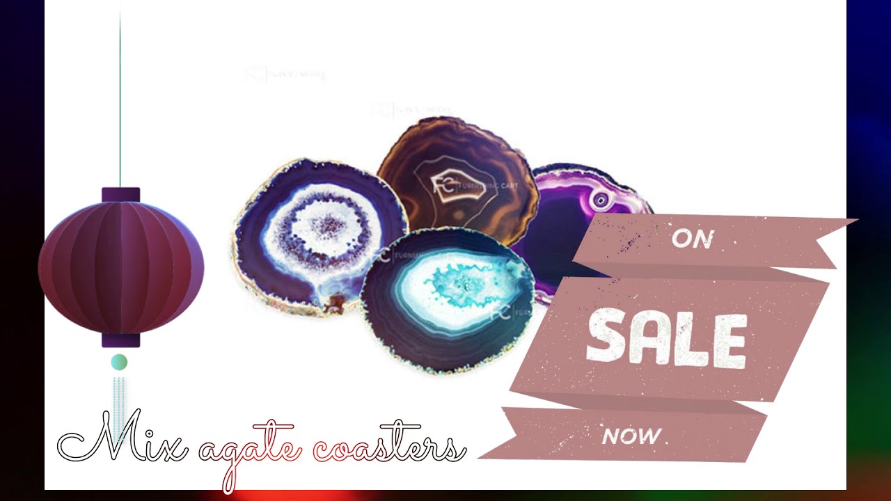 Mix agate & Amazonite gemstone coaster set