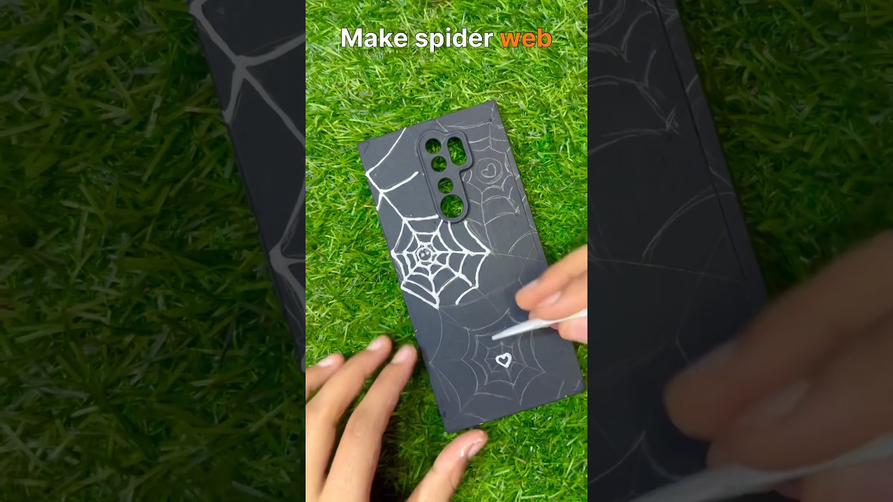 I made spider web on my phone case 🕸️🕷️