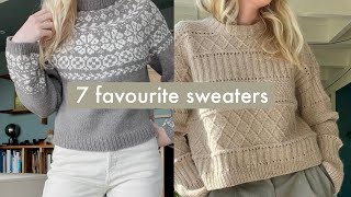 seven of my favourite hand-knitted sweaters!