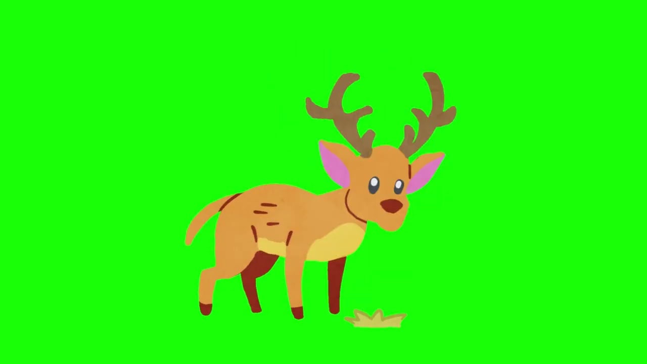 Green Screen :Deer Animation :  No Copyrights