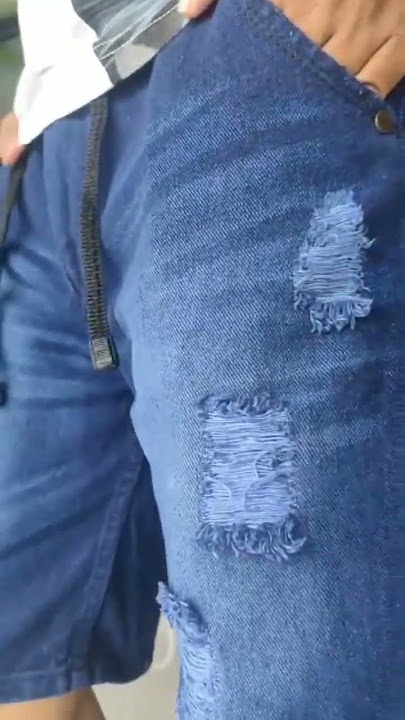 celana jeans pendek versi sobek 😁 #celana #fashion #jeans #jeanssobek