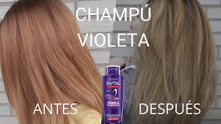 Champú VIOLETA en pelo NARANJA, rubio y castaño | PURPLE SHAMPOO LOREAL ELVIVE | Matizar pelo rubio