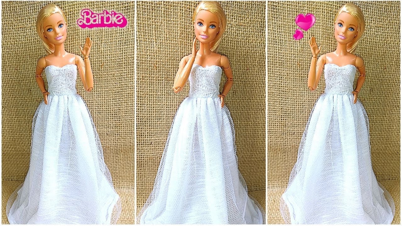 Como fazer vestido de noiva sem costura para Barbie e outras bonecas!