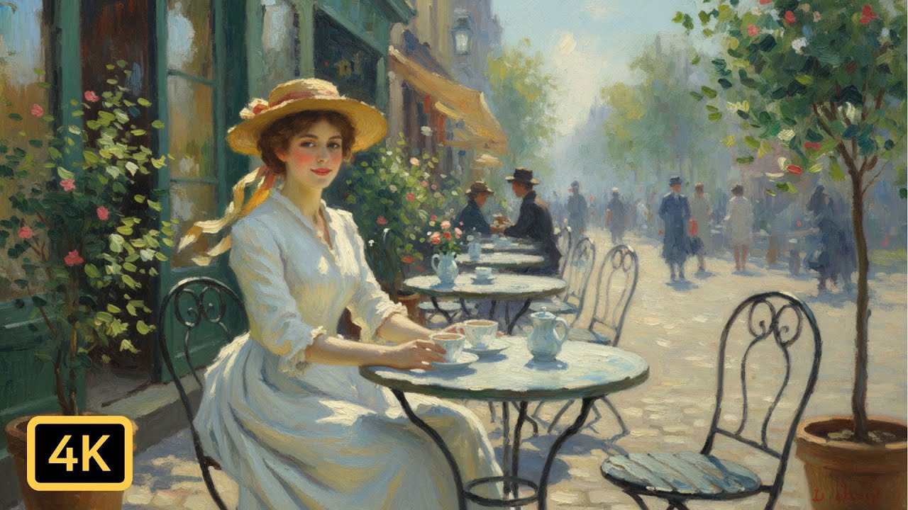 A Moving Monet Painting, French Chanson Humming Music Video Part1